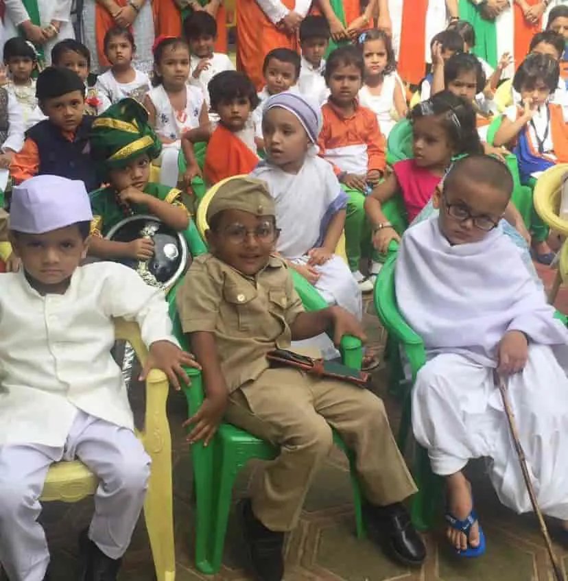 Children dressed as freedom fighters on Independence Day