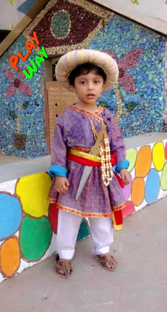 Boy in a traditional costume for fancy dress day
