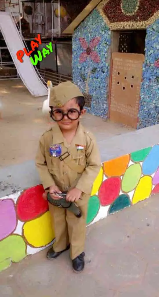 Boy in a uniform costume for fancy dress day