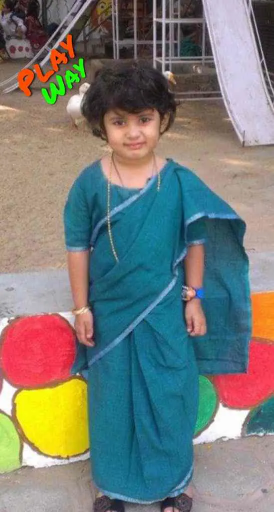 Girl in a saree for Independence Day